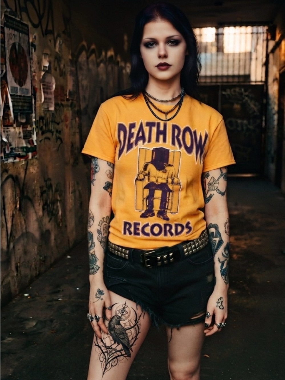 Death Row Records Ripple Junction Womens T-shirt